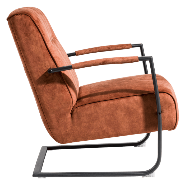 Northon, Fauteuil Met Swing-Frame Metaal Zwart