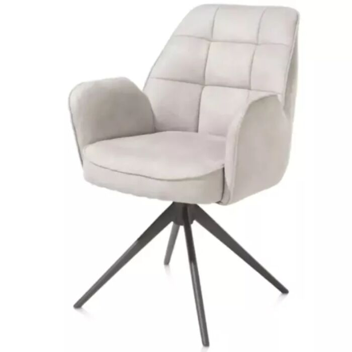 Bell, Armstoel - Graphiet Frame - Draaibaar - Pocket - Stof Calabria - Kiezel