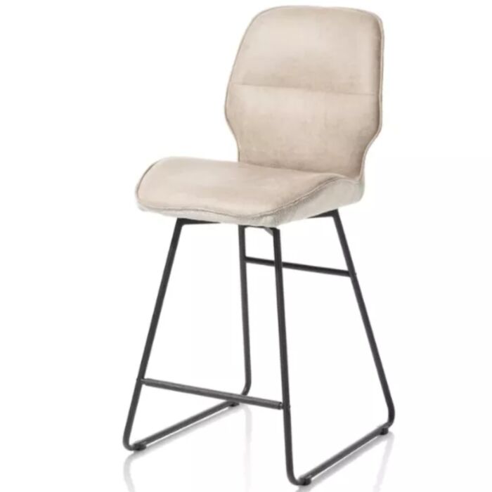Ravi, Barstoel Zwart Frame (ROB) - Draaibaar - Combi Secilia & Toba - Beige