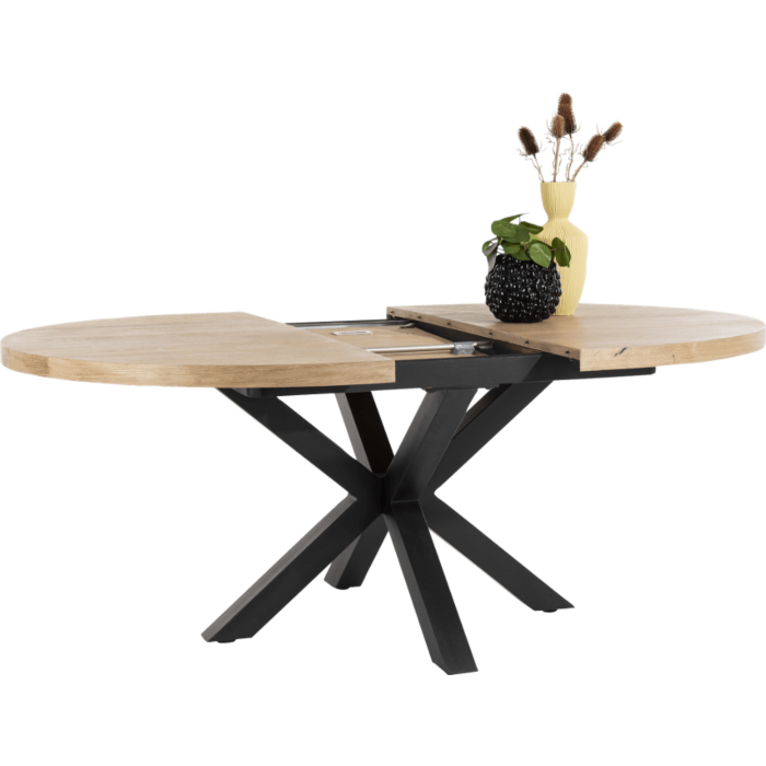 Metalox, Uitschuiftafel Rond 150 (+ 40) X 130 Cm