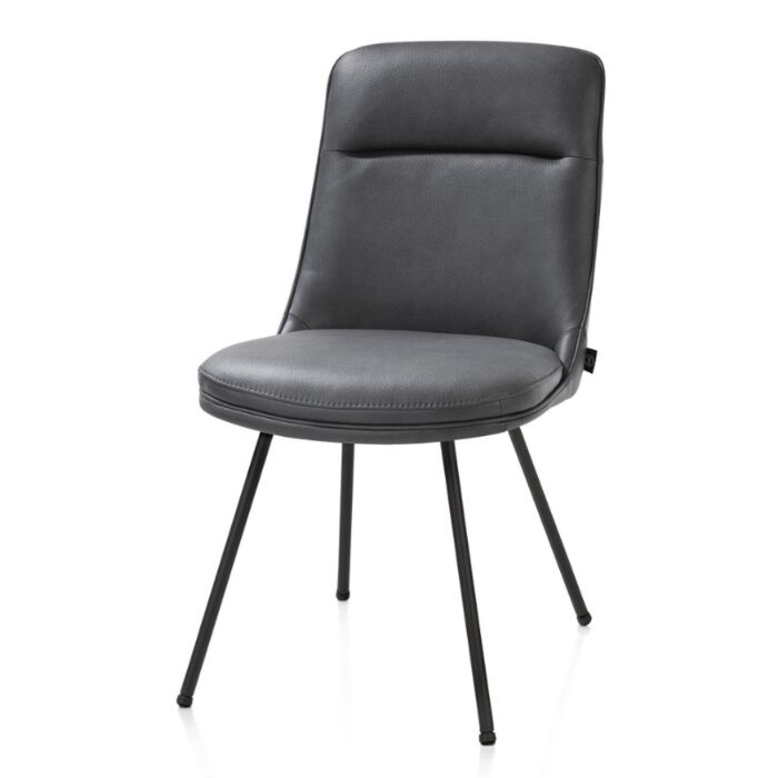 Eetkamerstoel Mateo 4 Poten Rough Off Black Pala Antraciet