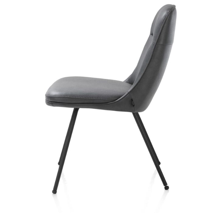 Eetkamerstoel Mateo 4 Poten Rough Off Black Pala Antraciet