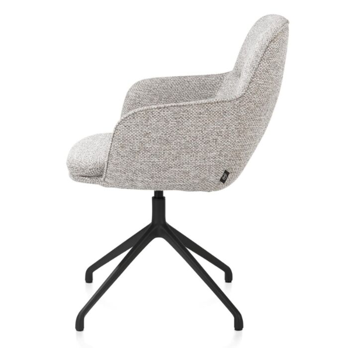 Armstoel Mateo Draaibaar Rough Off Black Bellini Kiezel 