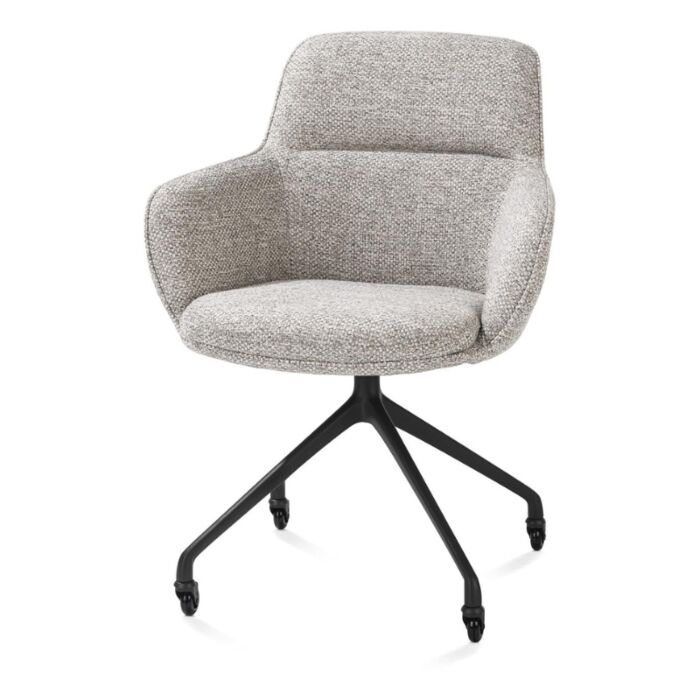 Armstoel Mateo Wielen Rough Off Black Bellini Kiezel