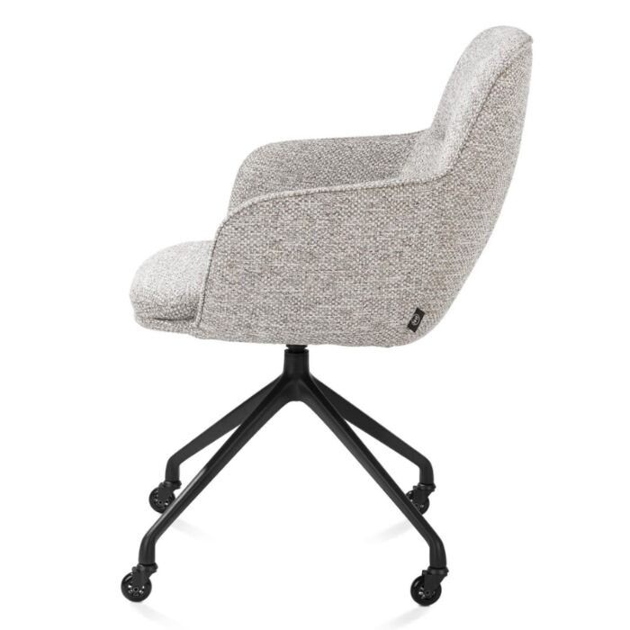 Armstoel Mateo Wielen Rough Off Black Bellini Kiezel 
