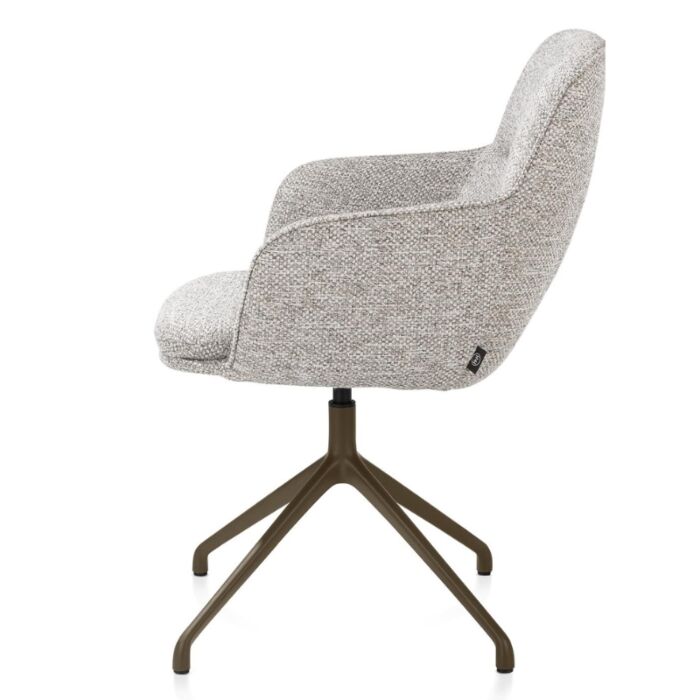 Armstoel Mateo Draaibaar Steelbrown Bellini Kiezel 