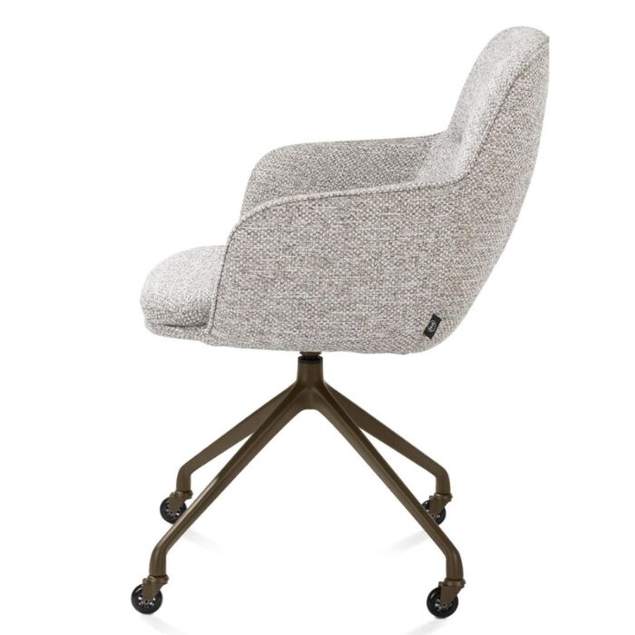 Armstoel Mateo Wielen Steelbrown Bellini Kiezel 