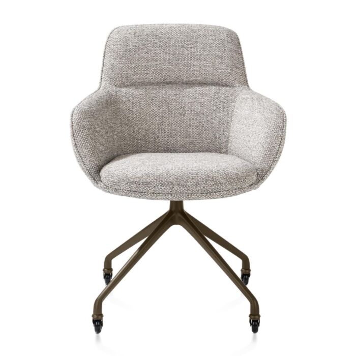 Armstoel Mateo Wielen Steelbrown Bellini Kiezel 