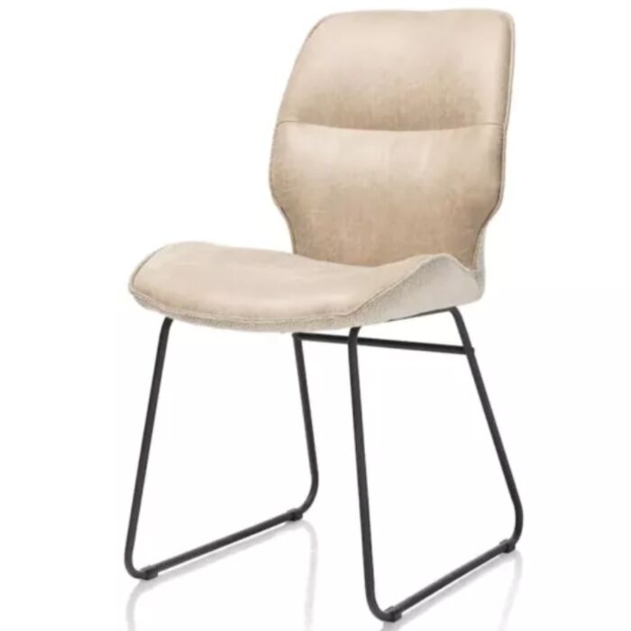 Ravi, Eetkamerstoel Zwart Frame (ROB) - Combi Secilia & Toba - Beige