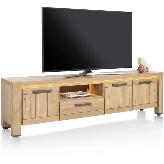 Delmonte, Lowboard 140 Cm - 2-Deuren + 1-Lade + 1-Niche (LED + Dimmer)