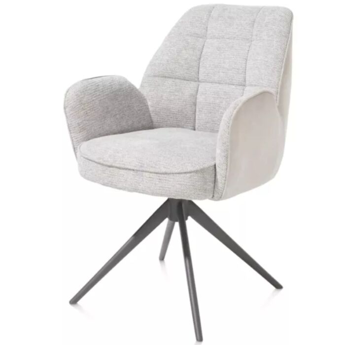 Bell, Armstoel - Graphiet Frame - Draaibaar - Pocket - Combi Calabria / Vada - Kiezel
