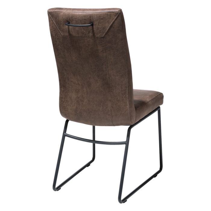 Malvino, Eetkamerstoel - Tube Frame Zwart - Greep Rond