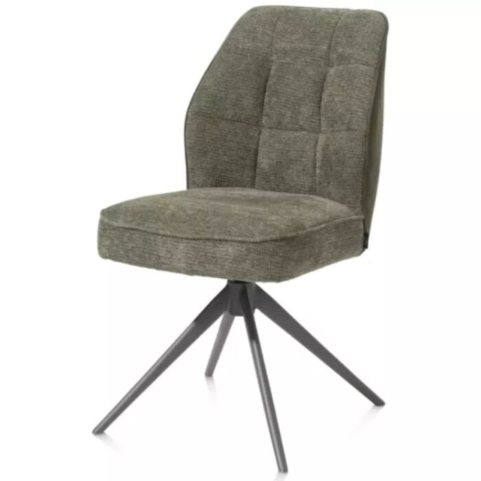 Bell, Eetkamerstoel - Graphiet Frame - Draaibaar - Pocket - Combi Calabria / Vada - Mosgroen