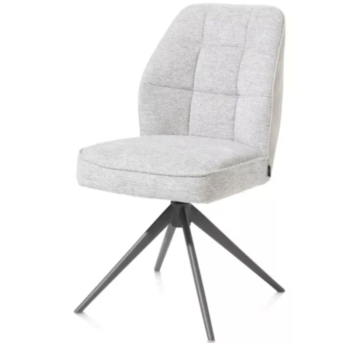 Bell, Eetkamerstoel - Graphiet Frame - Draaibaar - Pocket - Combi Calabria / Vada - Kiezel