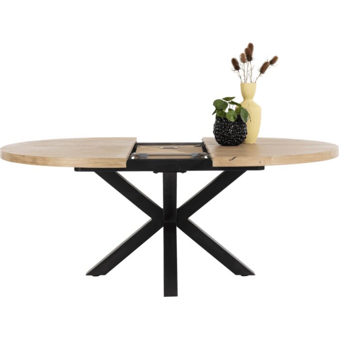 Metalox, Uitschuiftafel Rond 150 (+ 40) X 130 Cm