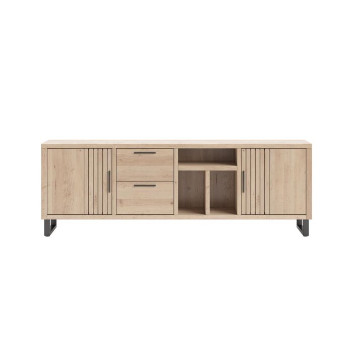 Pavie, Dressoir 233 Cm - 2-Deuren + 2-Laden + 3-Niches (+ LED) - Natural