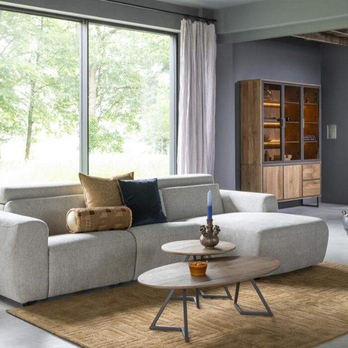 Buffetkast Trapani 160 Cm - 3-Glasdeuren + 2-Deuren + 2-Laden (+ LED)
