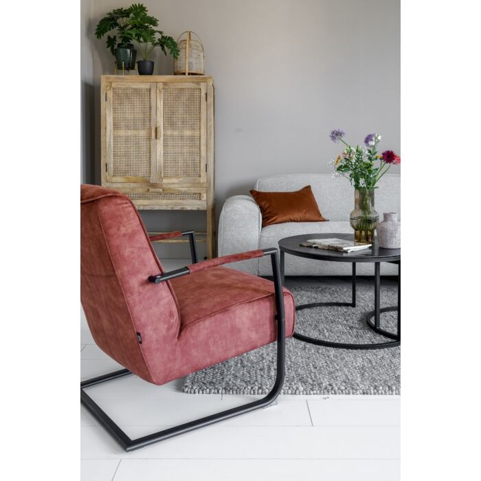 Northon, Fauteuil Met Swing-Frame Metaal Zwart