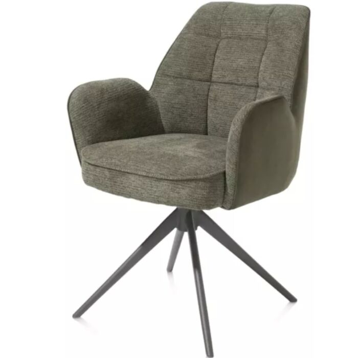 Bell, Armstoel - Graphiet Frame - Draaibaar - Pocket - Combi Calabria / Vada - Mosgroen