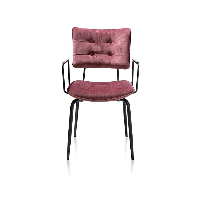 Manou, Armstoel - Off Black - Stof Karese - Burgundy Red