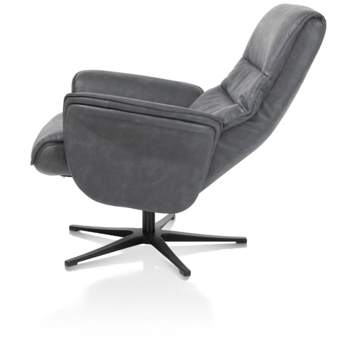 H&H Relaxfauteuil Lotis Met Kantelsysteem + Hocker Antraciet