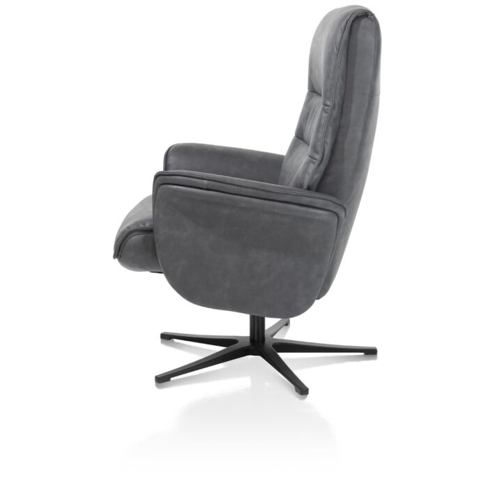 H&H Relaxfauteuil Lotis Met Kantelsysteem + Hocker Antraciet