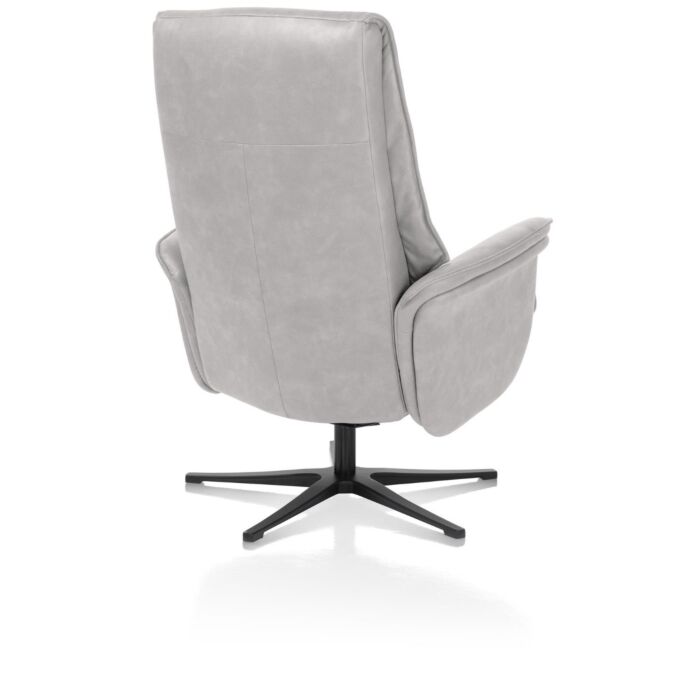 H&H Relaxfauteuil Lotis Met Kantelsysteem + Hocker Lichtgrijs