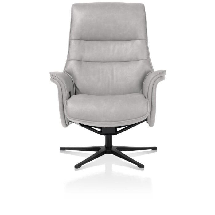 H&H Relaxfauteuil Lotis Met Kantelsysteem + Hocker Lichtgrijs