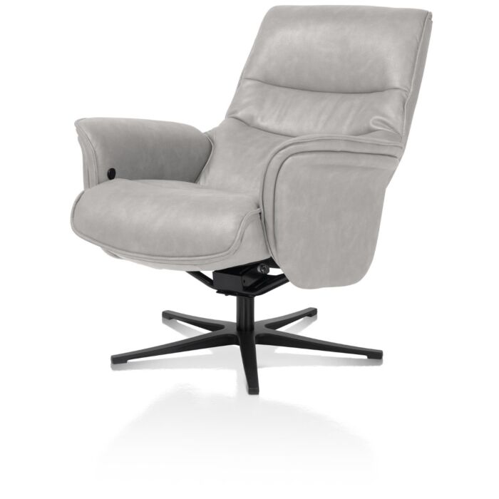 H&H Relaxfauteuil Lotis Met Kantelsysteem + Hocker Lichtgrijs