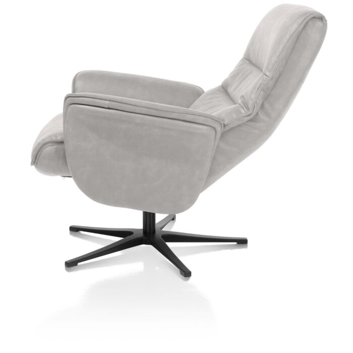 H&H Relaxfauteuil Lotis Met Kantelsysteem + Hocker Lichtgrijs