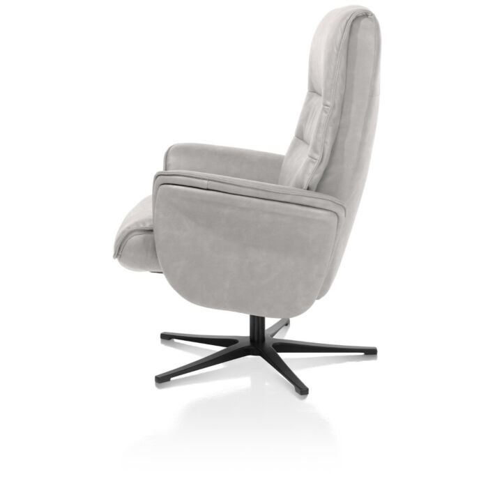 H&H Relaxfauteuil Lotis Met Kantelsysteem + Hocker Lichtgrijs