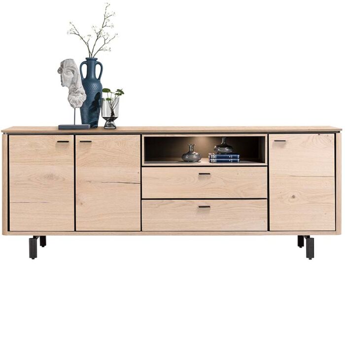 Livada, Dressoir 210 Cm - 3-Deuren + 2-Laden + 1-Niche - Natural