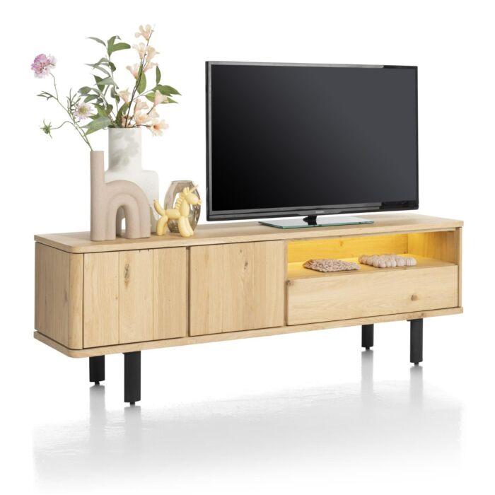 Homestead, Lowboard 180 Cm - 2-Deuren + 1-Lade + 1-Niche (+ LED)