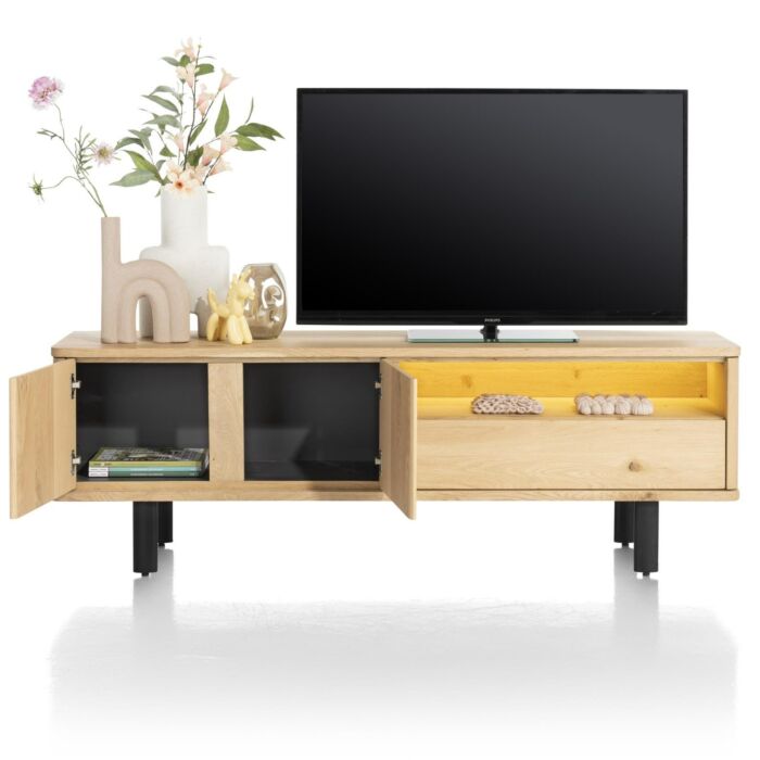 Homestead, Lowboard 180 Cm - 2-Deuren + 1-Lade + 1-Niche (+ LED)