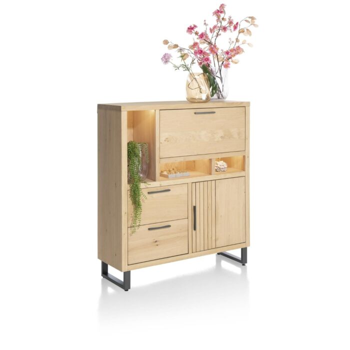 H&H Highboard Pavie 125 Cm (+ LED) 