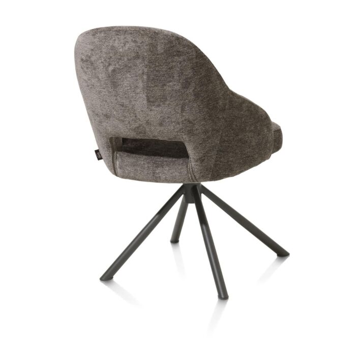 Nikolas, Eetkamerstoel - Centrale Poot Draaibaar - Graphite (RAL 7022) - Stof Enzo - Lava