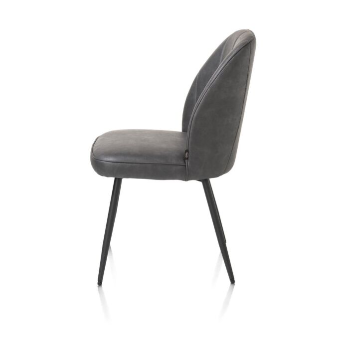 Leo, Eetkamerstoel - Frame Rough Off Black (ROB) - Stof Pala - Antraciet