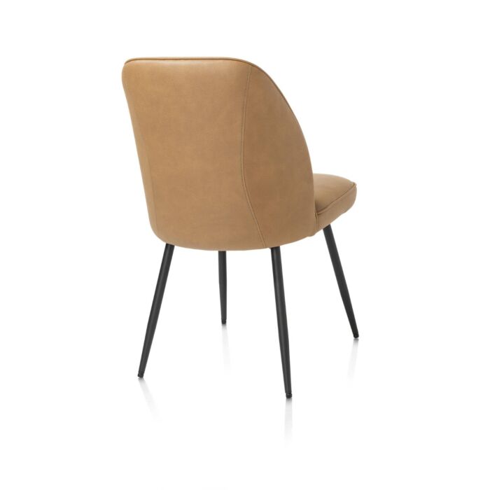 Leo, Eetkamerstoel - Frame Rough Off Black (ROB) - Stof Pala - Okergeel