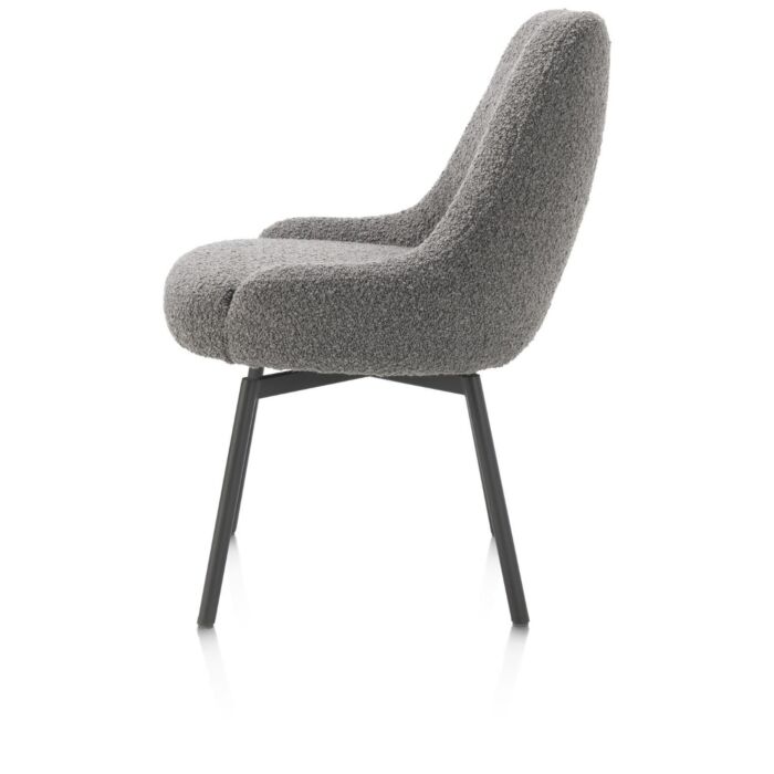 Rocco, Eetkamerstoel - Draaibaar + Pocket - Graphiet - Stof Brioni - Lever