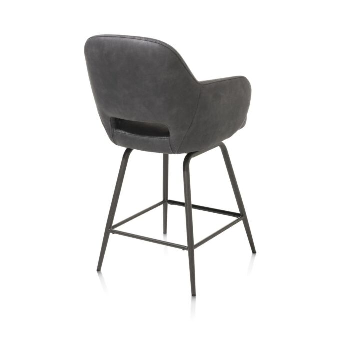 Nikolas, Barstoel - Draaibaar - Graphite (RAL 7022) - Stof Pala - Antraciet