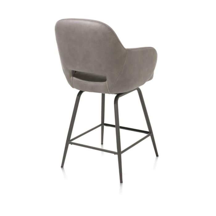 Nikolas, Barstoel - Draaibaar - Graphite (RAL 7022) - Stof Pala - Lever