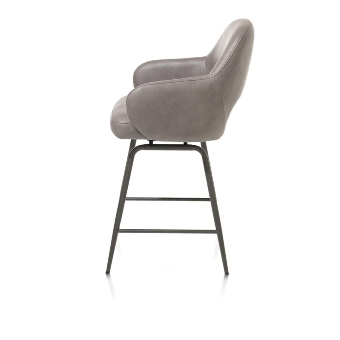 Nikolas, Barstoel - Draaibaar - Graphite (RAL 7022) - Stof Pala - Lever