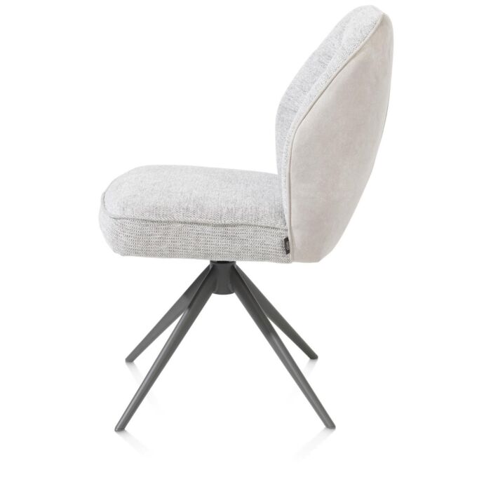 Bell, Eetkamerstoel - Graphiet Frame - Draaibaar - Pocket - Combi Calabria / Vada - Kiezel