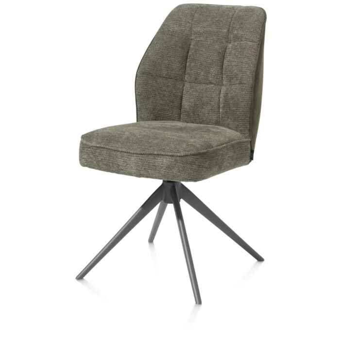 Bell, Eetkamerstoel - Graphiet Frame - Draaibaar - Pocket - Combi Calabria / Vada - Mosgroen