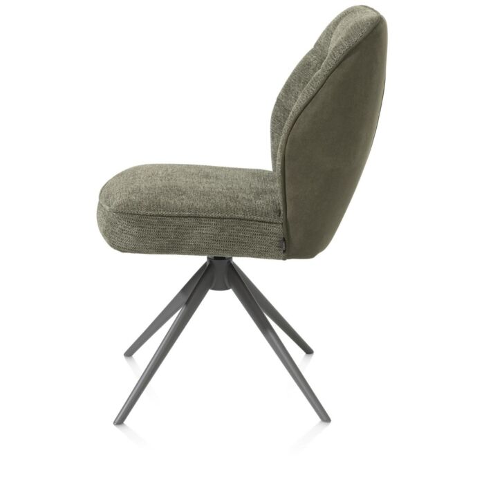 Bell, Eetkamerstoel - Graphiet Frame - Draaibaar - Pocket - Combi Calabria / Vada - Mosgroen