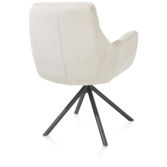 Mia, Armstoel - Draaibaar - Graphiet Frame - Stof Livigno - Creme