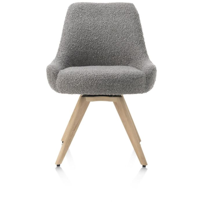 Rocco, Eetkamerstoel - Draaibaar + Pocket - Naturel Eiken - Stof Brioni - Lever