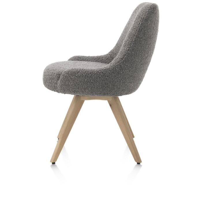 Rocco, Eetkamerstoel - Draaibaar + Pocket - Naturel Eiken - Stof Brioni - Lever