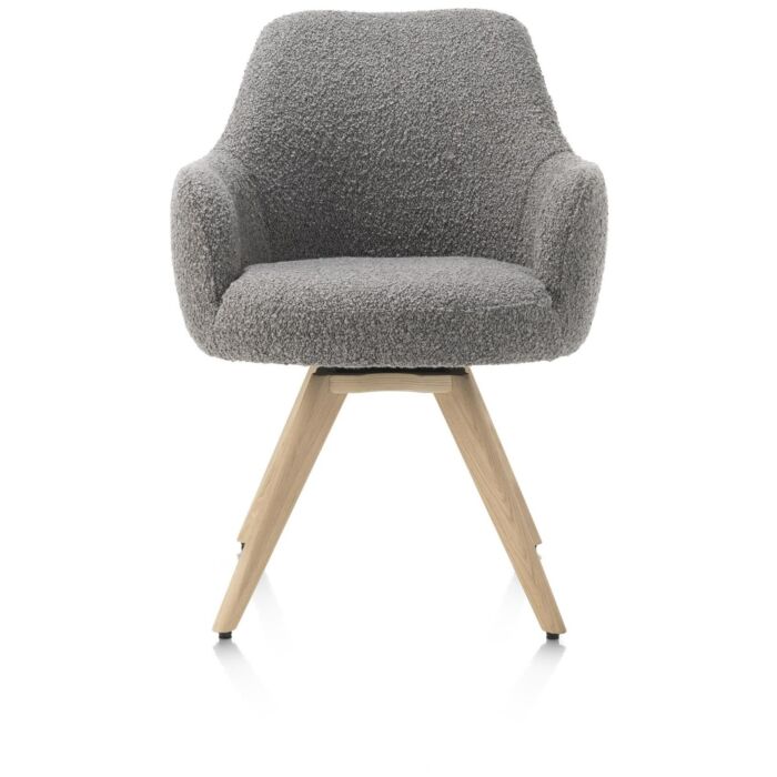 Rocco, Armstoel - Draaibaar + Pocket - Naturel Eiken - Stof Brioni - Lever