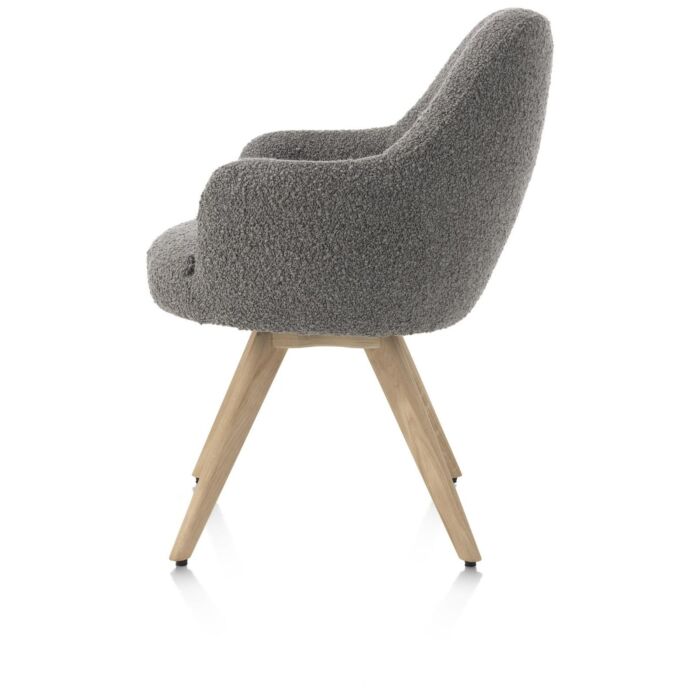 Rocco, Armstoel - Draaibaar + Pocket - Naturel Eiken - Stof Brioni - Lever